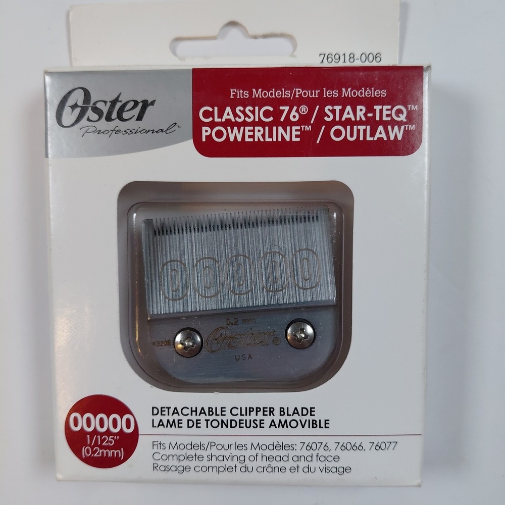 Oster #00000 (0.2mm) Clipper Blade Classic 76 #76918-006 Star-Teq 1/125"